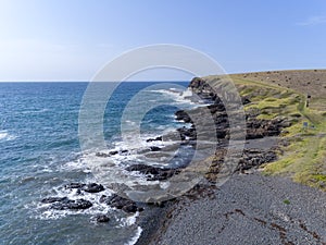 The coastal inlet at Kiama on the New South Wales south coast in Australia