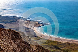 Coastal landscape, Risco de Famara, Island Lanzarote, Canary Islands, Spain, Europe