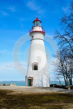 Coastal Lighthouse, Blue Sky