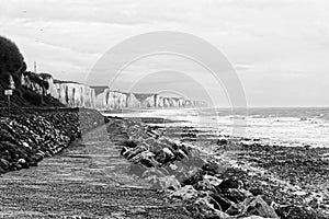 Ault cliffs in black and white