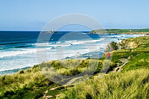 Coastal path and foreshore at Godrevy Point photo