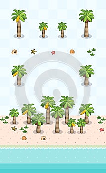 Coastal Plants Set Coconut Beach