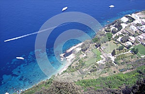 Coastal resort aerial view