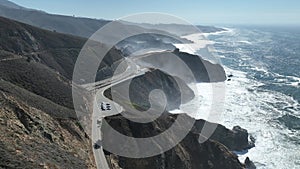 Coastal Road at Highway 1 in California United States.