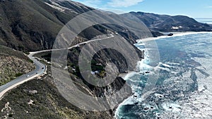 Coastal Road at Highway 1 in California United States.