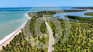 Coastal Road At Japaratinga In Alagoas Brazil. Tourism Landscape. photo