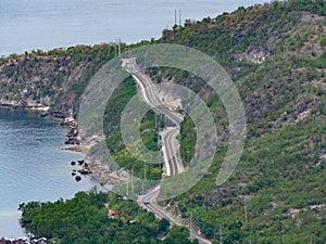 Coastal road on Mindanao, the Philippines