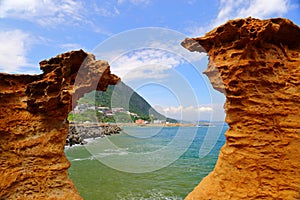 Coastal rock formations at Northeast Coast National Scenic Area, Taipei,