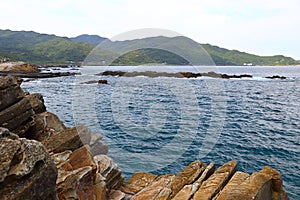 Coastal rock formations at Northeast Coast National Scenic Area, Taipei,