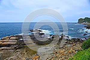 Coastal rock formations at Northeast Coast National Scenic Area, Taipei,