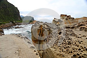 Coastal rock formations at Northeast Coast National Scenic Area, Taipei,