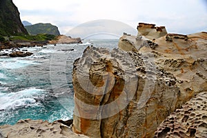 Coastal rock formations at Northeast Coast National Scenic Area, Taipei,