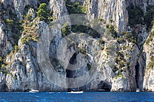 Coastal rocks of Capri island, Mediterranean Sea, Italy