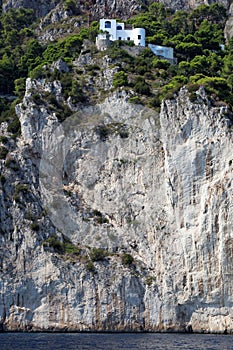 Coastal rocks of Capri island, Mediterranean Sea, Italy