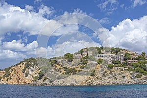 Coastal rocky landscape sea Santa Ponsa Mallorca