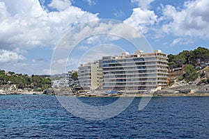 Coastal rocky landscape sea Santa Ponsa Mallorca