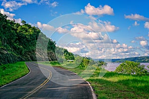 Coastal route along the river.