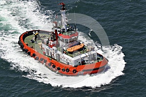 Coastal safety, salvage and rescue boat photo