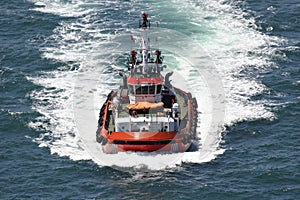 Coastal safety, salvage and rescue boat photo