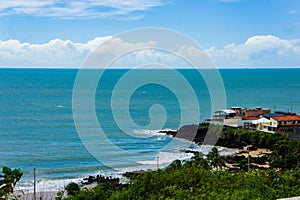 Coastal scenarium, on the coast of Natal, Rio Grande do Norte, seen from the Praia do Meio viewpoint. photo