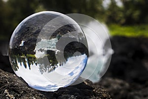 Coastal Scene Captured in Glass or Crystal Ball