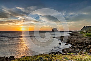 Coastal scenery at dusk of LanyuOrchid Island, Taitung,Taiwan