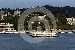 Coastal scenery at dusk in Xiamen, Fujian, China, a southeastern coastal city in China