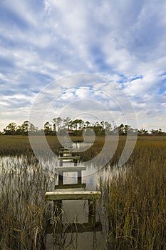 Coastal South Carolina with damaged boardwalk