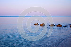 coastal stones on the sea beach