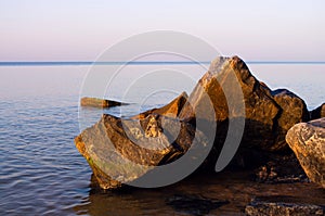 coastal stones on the sea beach
