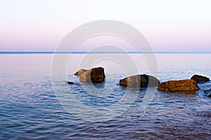 coastal stones on the sea beach