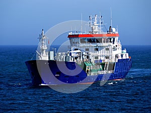 Coastal Tanker Underway At Sea photo