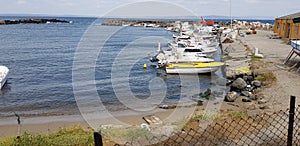 A coastal town, harbor and landscape in Ã‡anakkale, Turkey