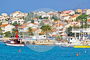 Coastal town of Novalja waterfront view