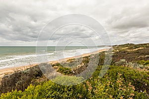 Coastal view including dunes looking north Binningup photo