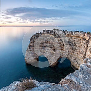 Coastal view from Praia da Marinha beach of Algarve region in Atlantic ocean of Portugal, Europe