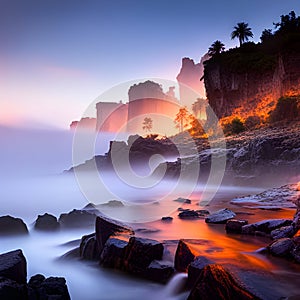 Coastal view at sunset