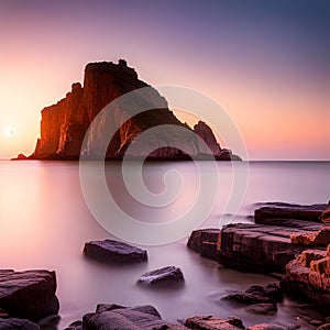 Coastal view at sunset