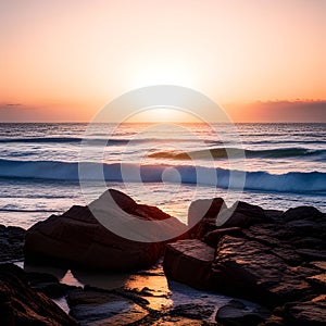 Coastal view at sunset