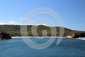 Coastal views of cliffs on the Bouddi Coastal Walk, New South Wales Australia