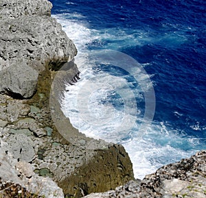 Coastal volcanic rocks near trou du souffleur, anse Bertrand, Grande Terre, Guadeloupe