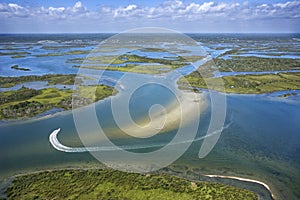 Coastal wetland marsh.