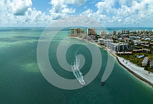 Coastline aerial view of Marco Island off the Gulf of Mexico