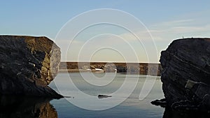 Coastline of Arctic Ocean in summer on desert Novaya Zemlya.