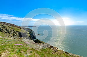 The Coastline around Elin``s Tower, South Stack, Anglesey, North