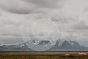 The coastline around the pond Stakholstjorn with pseudo craters - natural monument near Lake Myvatn in Northern Iceland