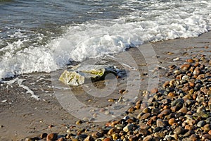 Coastline of the Baltic Sea and many pebbles