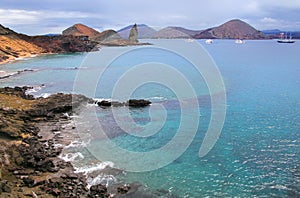 Coastline of Bartolome island, Galapagos National Park, Ecuador.