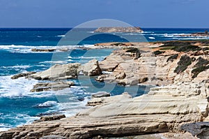 The coastline of beautiful beach on Mediterranean Sea. Cyprus