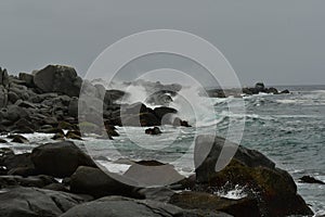 Coastline of Chile Rough sea stormy Hurrikane Taifun zyklon